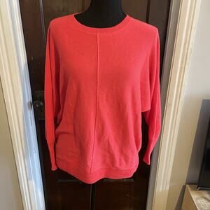 J Crew 100% Cashmere Sweater Pink Crew Neck Front Seam Long Sleeve Womens XS